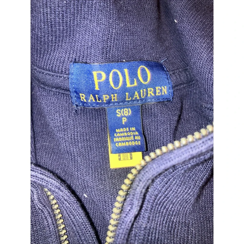 LOT of 2 Polo Ralph Lauren Boys Blue 1/4 Zip & Button Down Shirts Size Small‎
